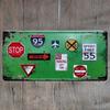 Retro Car 2D Metal Sign, Aluminum Wall Decor 15x30cm