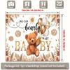 2D Gold Brown Bear Baby Shower Backdrop We Can Bearly Wait Banner