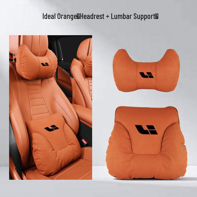 Ideal i6i8L Series Neck & Lumbar Support Pillow - Soft Car Interior Headrest for All Seasons