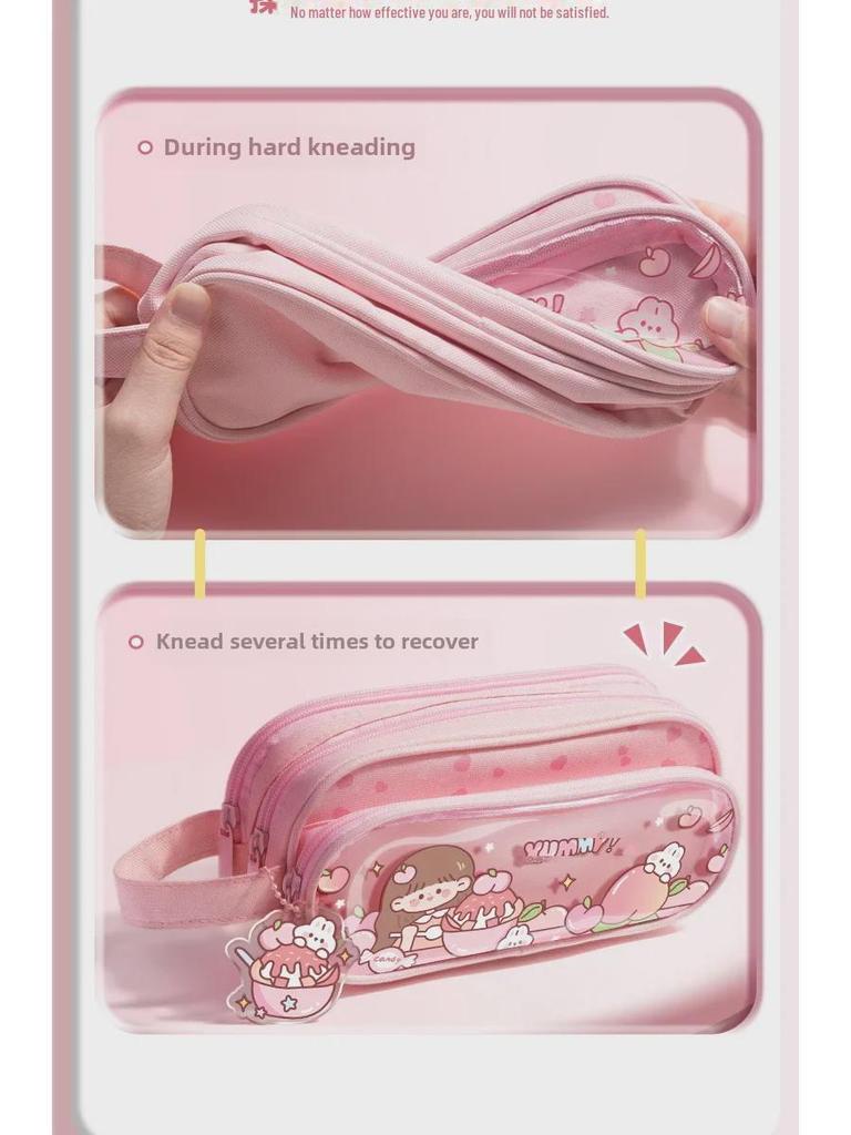 Süßes mehrschichtiges Federmäppchen für Mädchen: Hochwertiger Schreibwaren-Organizer mit großer Kapazität für Kinder