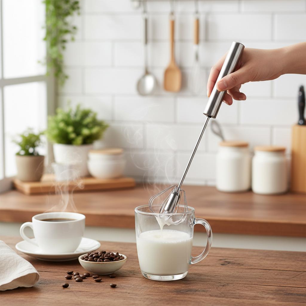 

Stainless Steel Manual Egg Beater With Semi Automatic Rotation For Cream And Egg Mixing Home Baking Tool