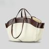 Borsa Tote Grande Capacità con Cuciture Borsa alla Moda per Pendolari Borsa a Mano da Donna