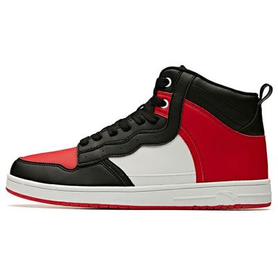 Fabric Synthetic Leather Non-Slip Wear-Resistant Lightweight Mid-Top Sneakers Men Sneakers Black Red White 91948088-4