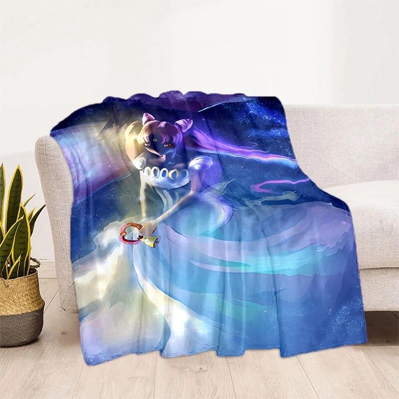 Deka s potiskem Sailor Moon Pretty Soldier Ultra lehká měkká plyšová deka z flanelu na rozkládací pohovku Pohovka Kancelářské dárky