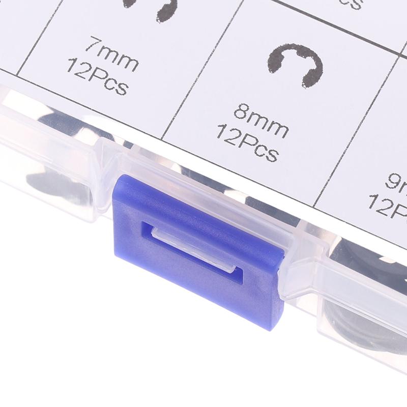 120ks Sada černých nerezových pojistných kroužků Snap Ring E-Clip Podložka Sortiment Pro upevnění hřídele M1.5-M10