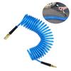 6*10mm PU Polyurethane Recoil Air Hose 0.26" Inner Diameter by 25ft Long with Bend Restrictor, Industrial Quick Coupler and Plug