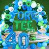 Golf 40th Birthday Decorations for Men, Fore Tee Balloon Garland Kit with Glitter Foretee Cake Topper, Golf Ball Balloons, Number 40 Balloon, Sports