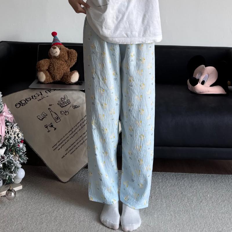 Women's Summer Cloud Cotton Lapel Pajama Pants - Lightweight, Loose-Fit, Outdoor-Friendly