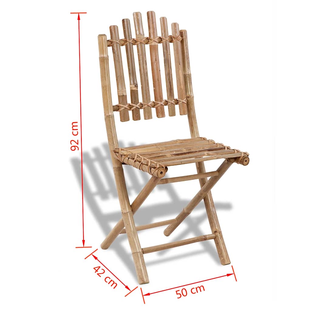 5 Piece Foldable Outdoor Dining Set Bamboo