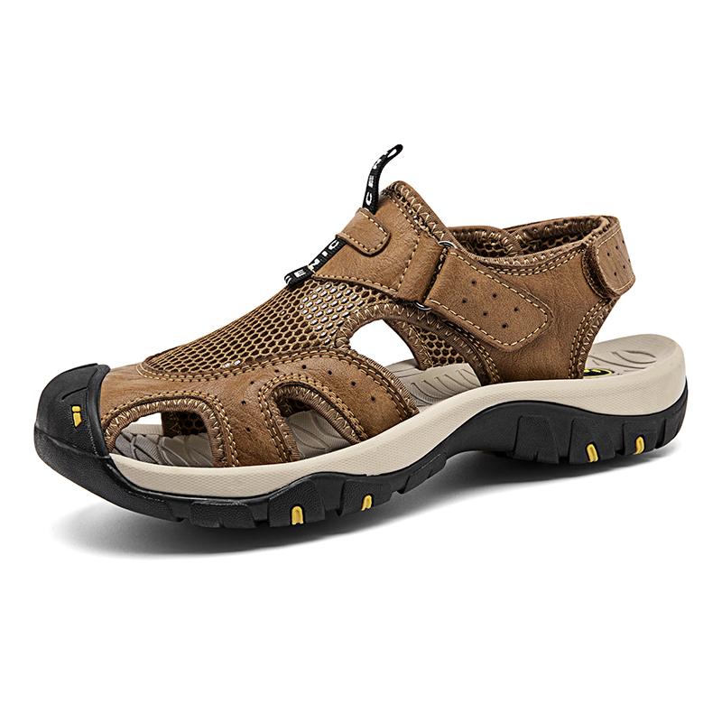 Fashion Genuine Leather Men Shoes Summer New Large Size Men's Sandals Men Sandals Fashion Sandals Slippers Big Size 38-48