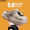 Hole Shoes for Men and Women Couples Summer Outer Wear Bag Head Half Slippers Thick Sole Non-slip