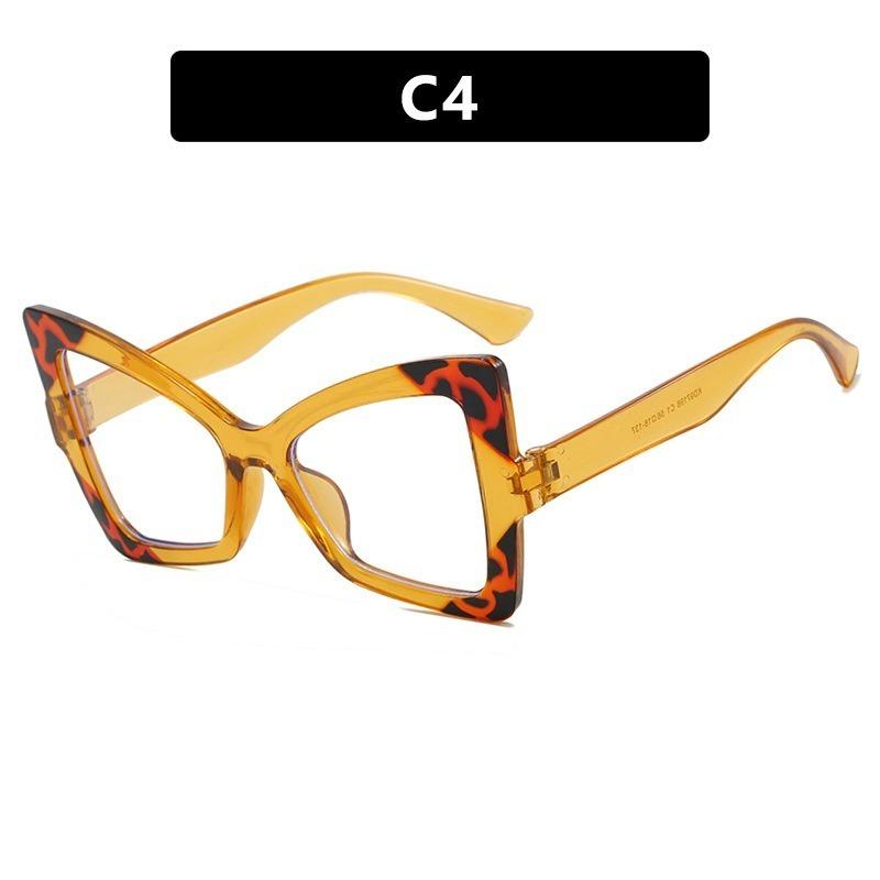 Óculos de Sol Femininos Oversized Olho de Gato da Moda Armação Design de Cor Contrastante Trendy Óculos Borboleta