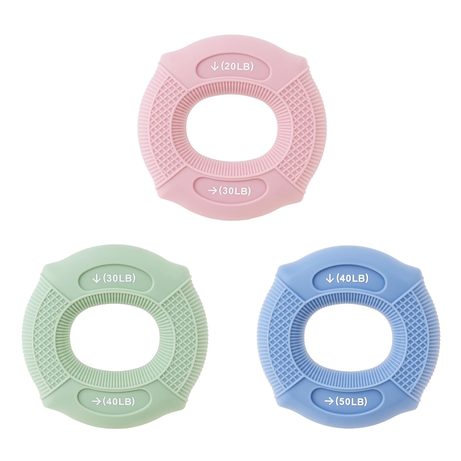 

Grip Strengthener,3 Pack Environmentally Friendly Silicone Grip Strength Trainer Kit with Three Different Pounds, Fit for Recovery&Strength Training