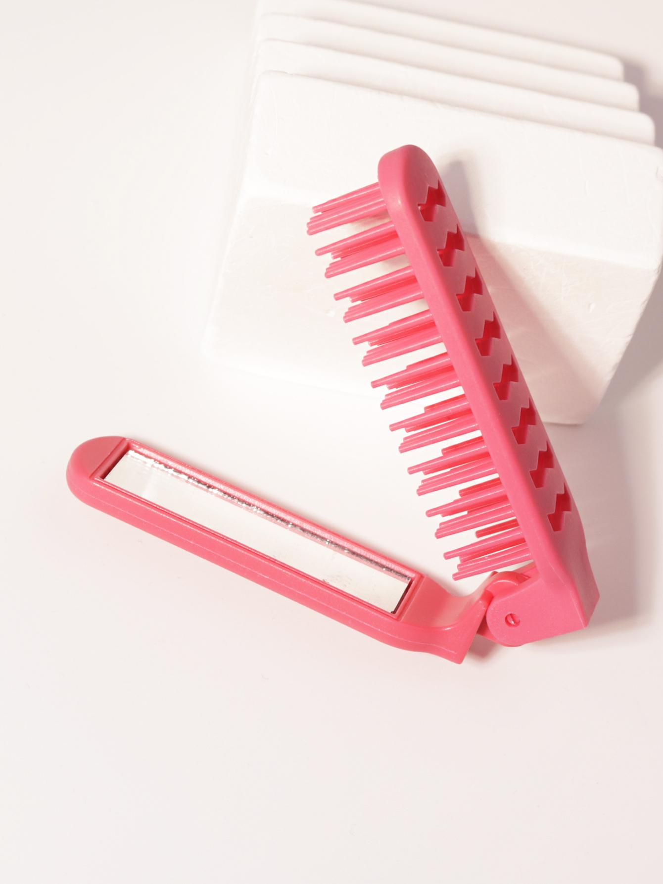 

1 шт. портативная складная расческа-зеркало с полым дизайном, антистатическая, для массажа кожи головы, портативный инструмент для укладки волос. Специально для париков из натуральных волос