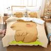 Juego de Ropa de Cama de Capibaras Individual Twin Full Queen King Size Juego de Cama para Dormitorio de Adulto Niño Juegos de Funda Nórdica Juego de Sábanas Anime Impresión 3D