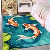 Multiple Sizes Koi Swimming In Pond Carpet for Living Room Bedroom Sofa Home Decor Rus Non-slip Floor Mat Luxury Gift