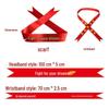 Custom 'Go for it' Headband & Wristband Set: Perfect for School Entrance Exams and Sports Meets - Red Ribbon Design