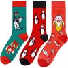 Four Seasons Penguin Christmas Bear Cotton Mid-Calf Socks for Men and Women
