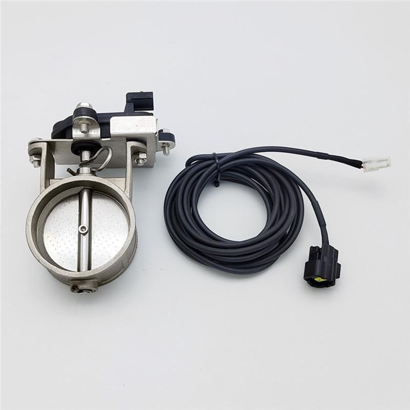 Ac29-Automobile 2.5" Exhaust Pipe Valve 2 Pin Electric Controller Kit Adjustable Dual Return Air Downspouts