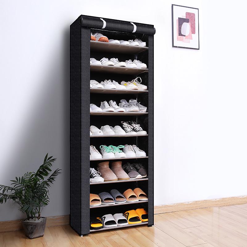 Multi-layer Dustproof Shoe Rack with Roller Blind for Dorms and Rental Rooms