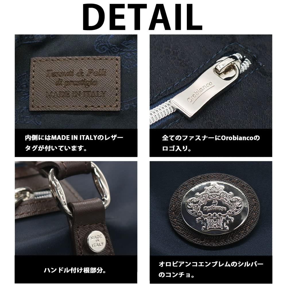 Orobianco Business Bag In Limonta Nylon and Saffiano Made In Nylon Saffiano Brand Commuter Recruitment Leather, Italy, SITRAK-C Briefcase, Men's,