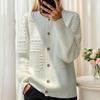 Women's 2025 Autumn/Winter Jacquard Knit Button-Up Cardigan Sweater