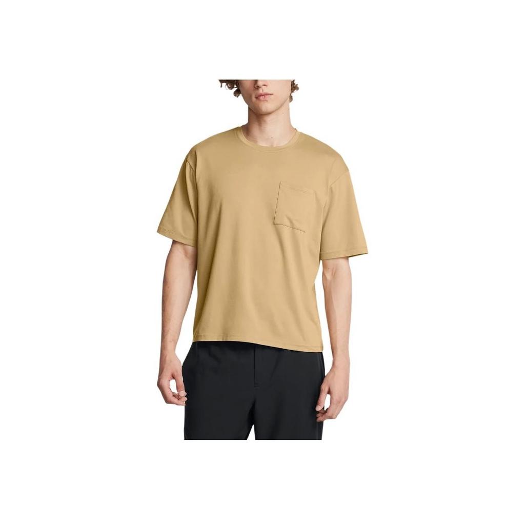 Under Armour Meridian Solid Round Neck Short Sleeve T-Shirt Men Tops Camel-Brown 1382805-263