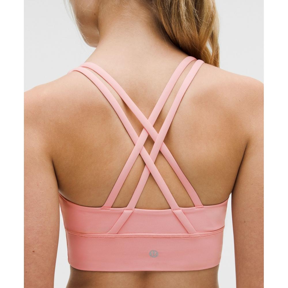 Lululemon Energy Longline Bra  MeDium Support  B D Cups Tea Rose