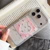 Kawaii Pink Heart Lace Fish Print Glitter Clear Phone Case For iPhone 15 16 17 Pro Max INS Sweet Coquette Style Large Window Sho