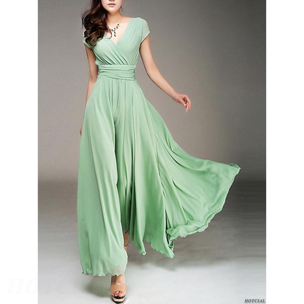 נשים בגדי נשים שרוולים קצרים סקסי מועדון Boho שמלת חוף ליידי קיץ מסיבת צוואר V עמוק עמוק שמלת מקסי נשים