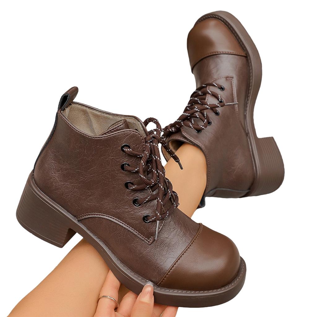 Women's Vintage Boots with Mid Heel for Fall and Winter