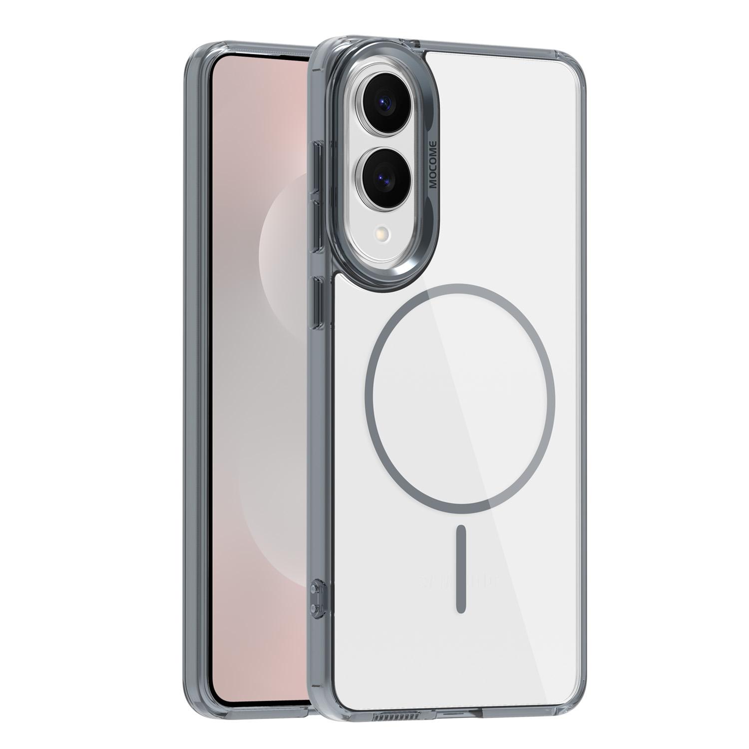 

For Samsung Galaxy S25 Edge Magnetic Case Compatible with MagSafe TPU PC Clear Phone Cover Titanium Grey