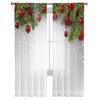 Farmhouse Christmas Ball Curtain Living Room Cafe Xmas Gifts Balls Window Curtains Kitchen Bedroom Outdoor Yard Sheer Polyester Ideal For