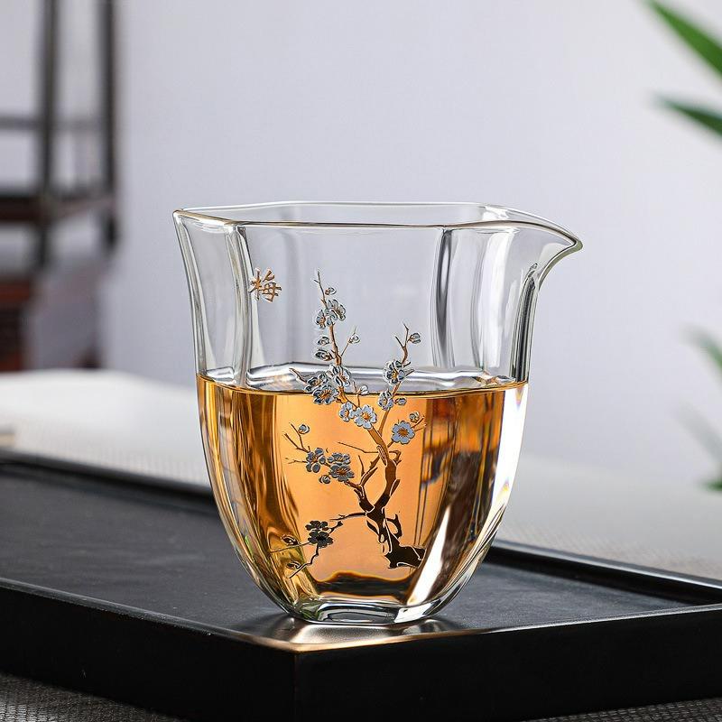 220ML Japanese Transparent Heat-resistant Glass Teacup Pitcher Divide Tea Cha Hai Justice Cup Fair Mug Drinkware Accessories New