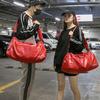 Men's Leather Travel Foldable Portable Shoes Luggage Large Capacity Travel Tote Women Duffle Bag
