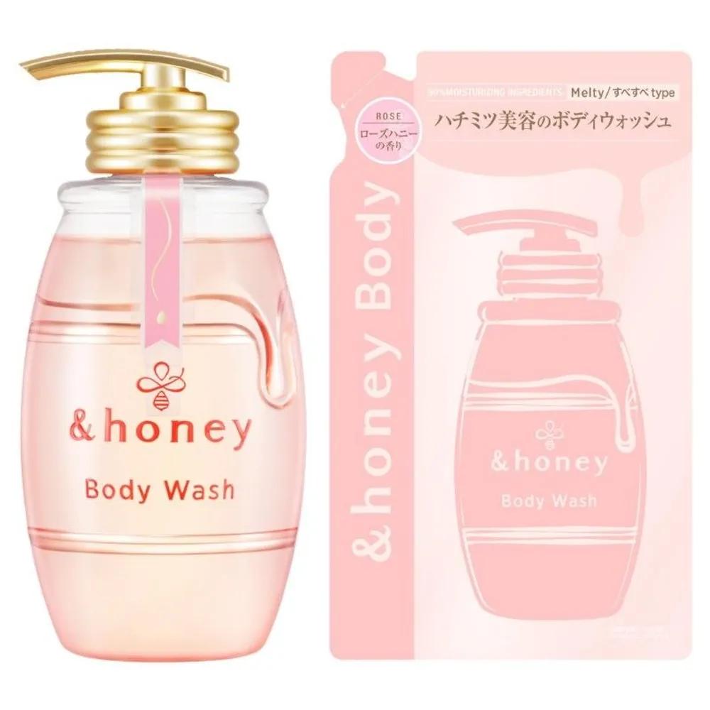 &honey Melty Moist Gel Body Wash Main Unit 500mL + Refill 440mL Set