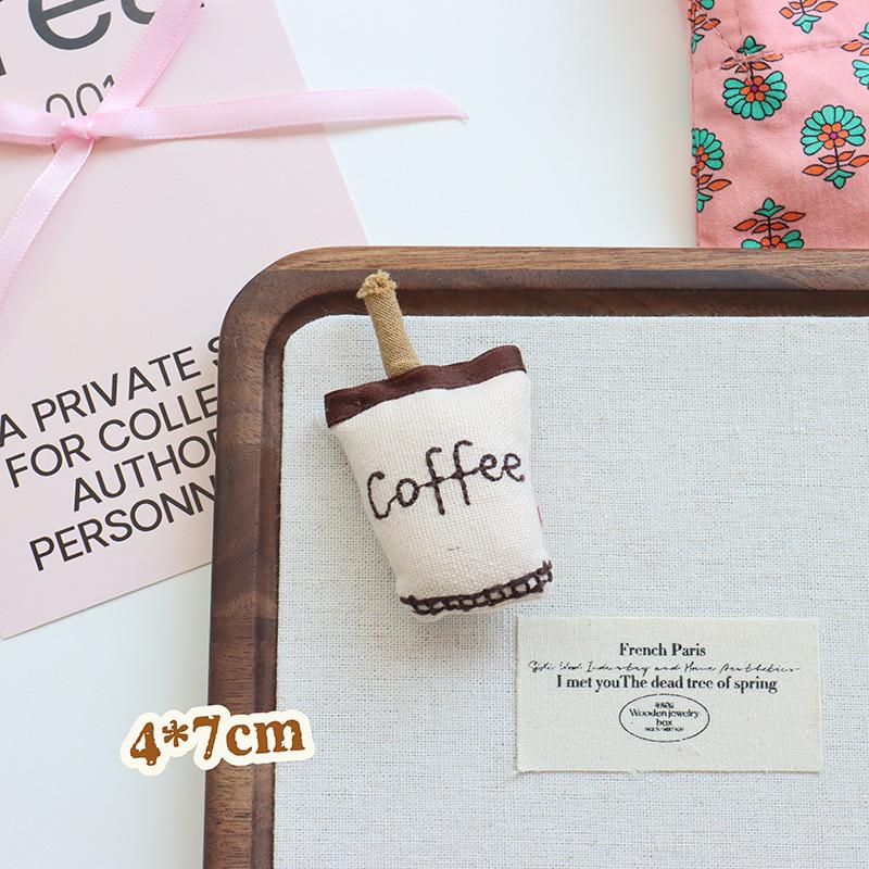 Korean Mori Series Floral Brooch: Handmade Cotton Linen with Apple, Mushroom, and Bear Design