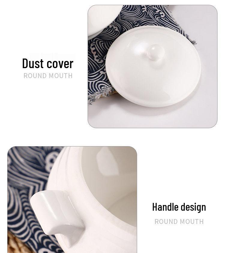 Double-Handled Ceramic Cantonese Stew Pot with Lid - Large Soup Bowl for Household or Hotel Use