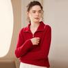 Thick Half-Zip Color-Block Cashmere Loose Knit Korean Pullover