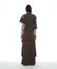 Partimento Woman Deconstructed Tee Maxi Skirt_Brown