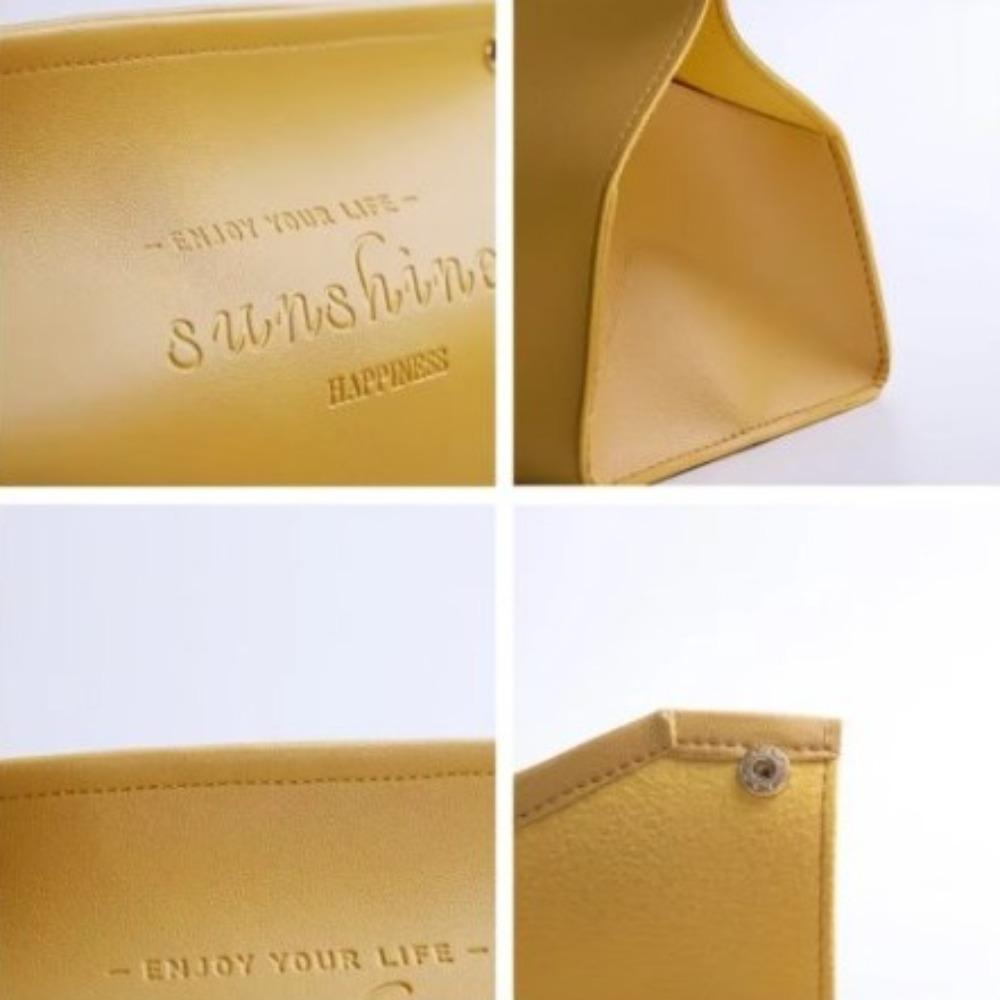 PU Leather Napkin Holder Solid Color Toilet Paper Case Dustproof Tissue Paper Storage Bag  Car