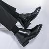 Men’s Motorcycle Boots  Dress Half Boots Leather Ankle Boots Tuxedo Wedding Blazers Saddle Shoes Over Sized