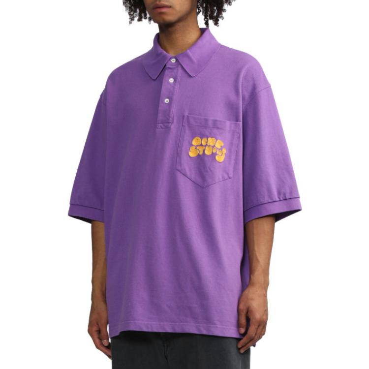 Acne Studios Polo Shirts Men's Purple Moderate Straight Fit BL0326-PPL