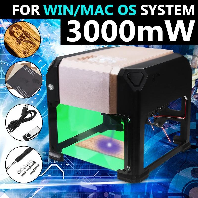 K4 3000mW Mini Laser Engraver Machine Painted Metal Wood Carving Cutting Off-line APP Supports Label Printer