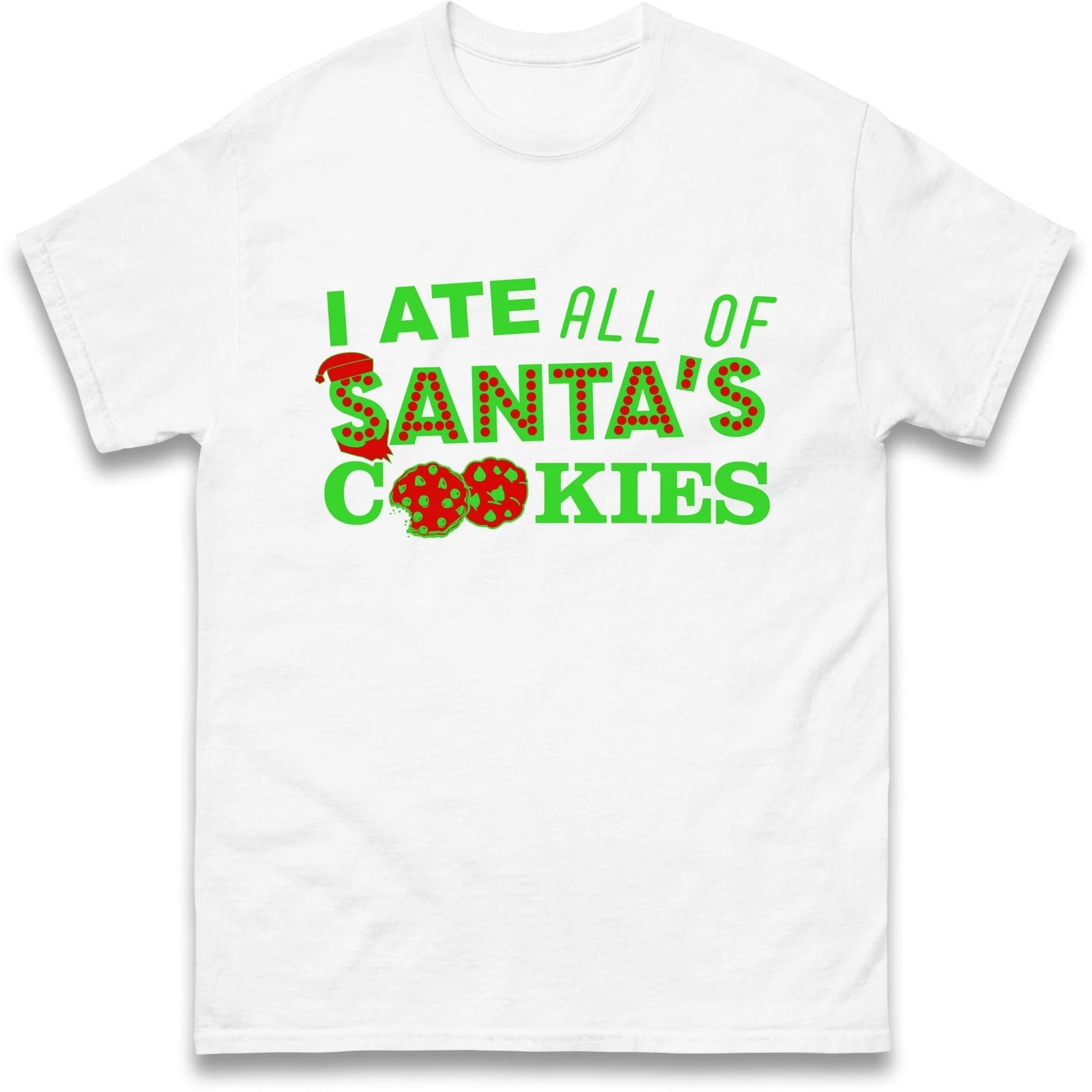 I Ate All of Cookies Christmas Tee,Santa Christmas Cookies Tee,Christmas Gift L