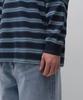 MUSINSA STANDARD Multi-Stripe Long Sleeve Polo Shirt [Navy]