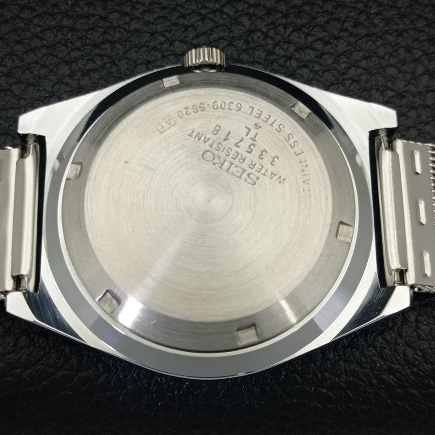REFURBISHED VINTAGE SEIKO 5 AUTO 6309A JAPAN MENS BLACK WATCH 571b-a266352-10
