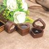 Transparent Cover Walnut Wood Rings Box Magnetic Cover Rings Bearer Box Heart Rings Holder  Gifts