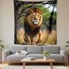 Majestic Lion In African Savannah Scene Patterned Tapestry Decorative Wall Hanging, Home Bedroom Living Room Decor