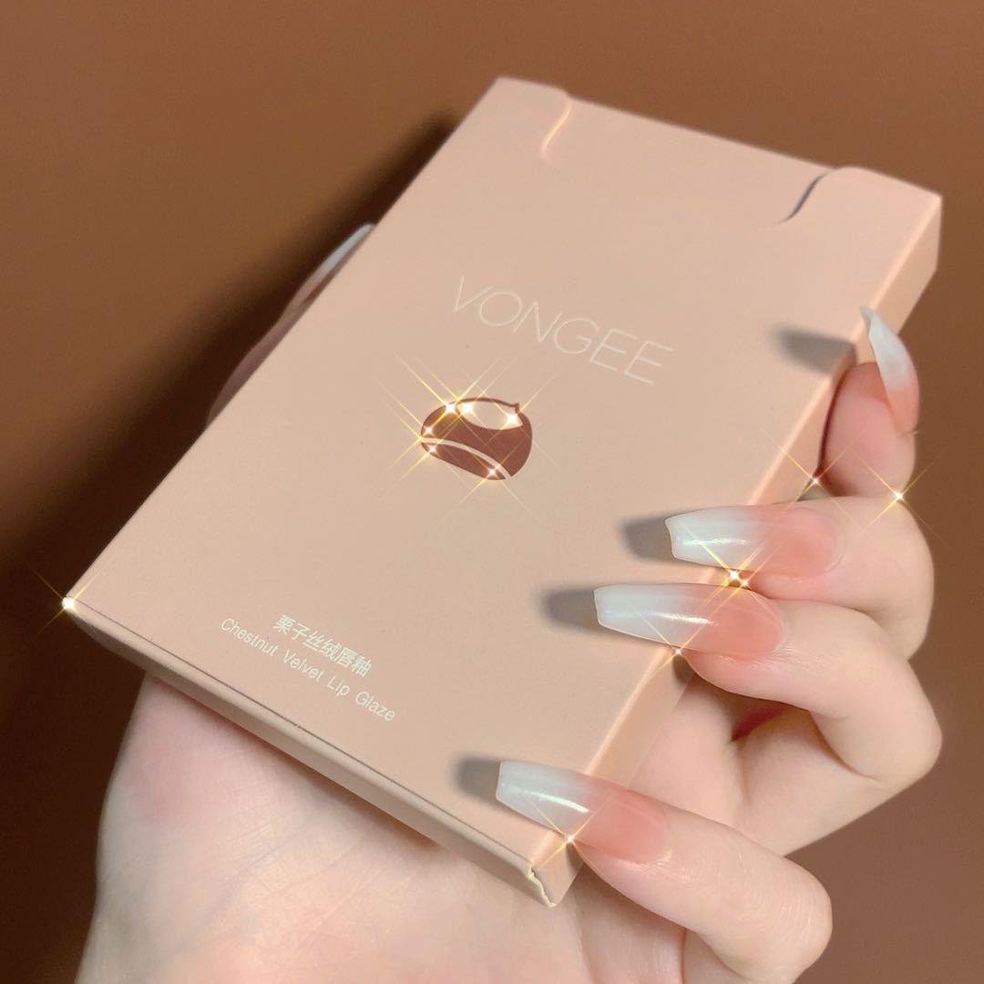 Набор матовых вельветовых блесков для губ  Каштан  - Студенческий стиль, Стойкий, Нелипкий, Отбеливающий эффект